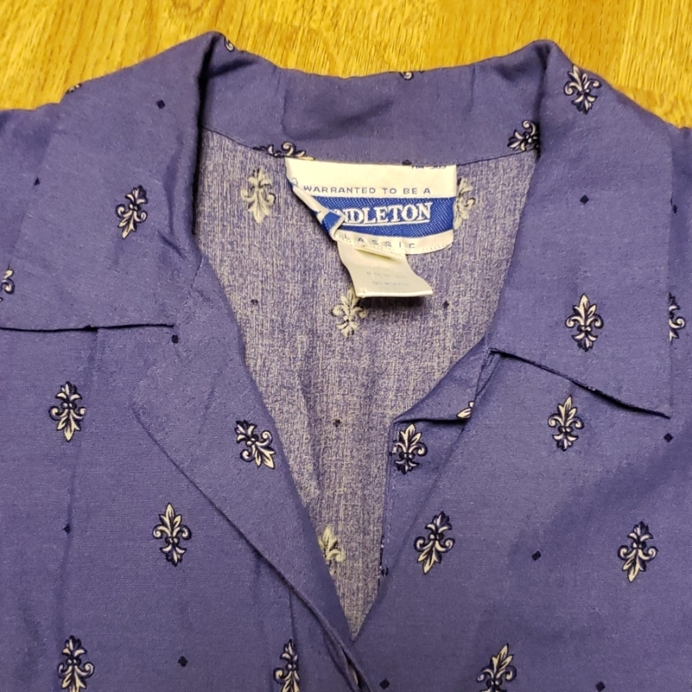 VTG Pendleton button down fleur de lis blouse - image 3